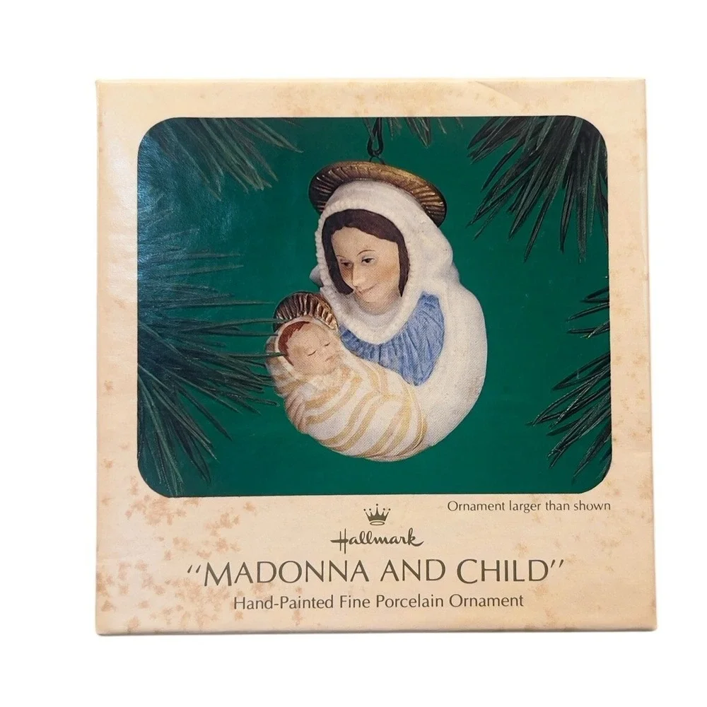 Vintage 1983 Hallmark Keepsake Ornament Madonna Child‎ Porcelain Original Box